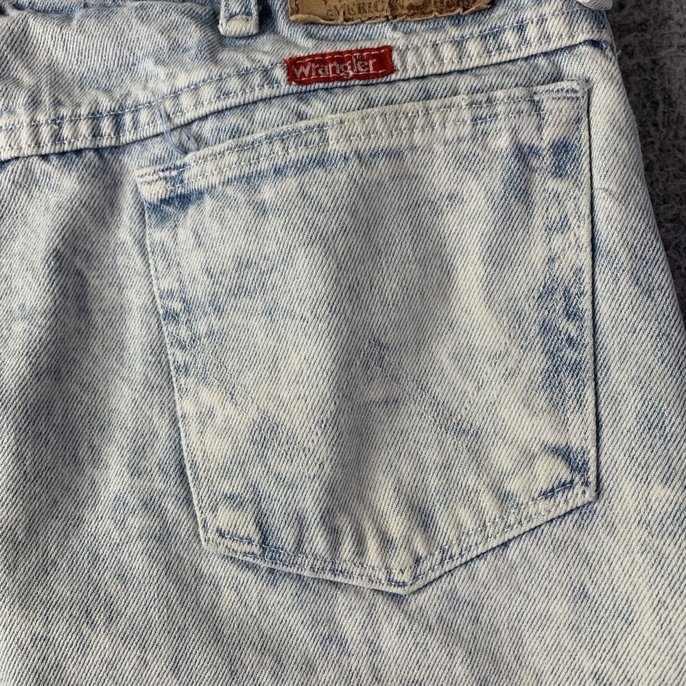 Vintage 1980s Wrangler Acid Wash Jeans Size 34x32 (32x29) Made In USA - Picture 15 of 16